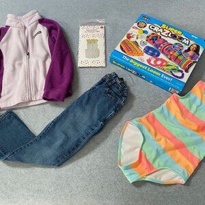 Columbia Fleece Jacket Size  Youth Small size 7/8  Art Class Swimand Super LOOM